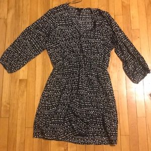 H&M black and white dress with heart pattern